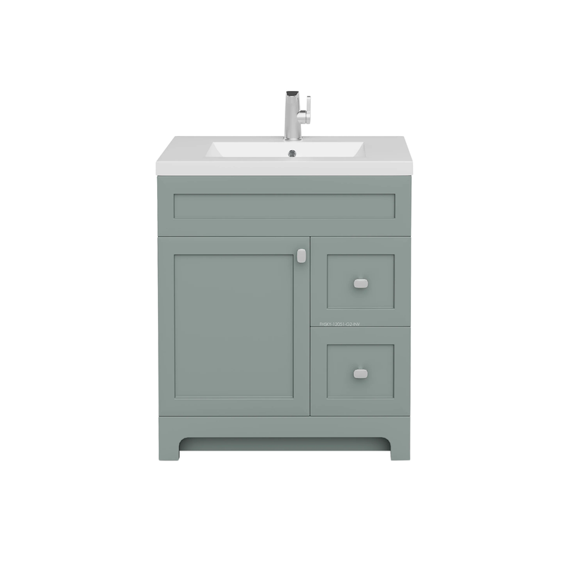Cutler Daisy 30" Freestanding Cultured Marple Top Bathroom Vanity with Modern Shaker Doors