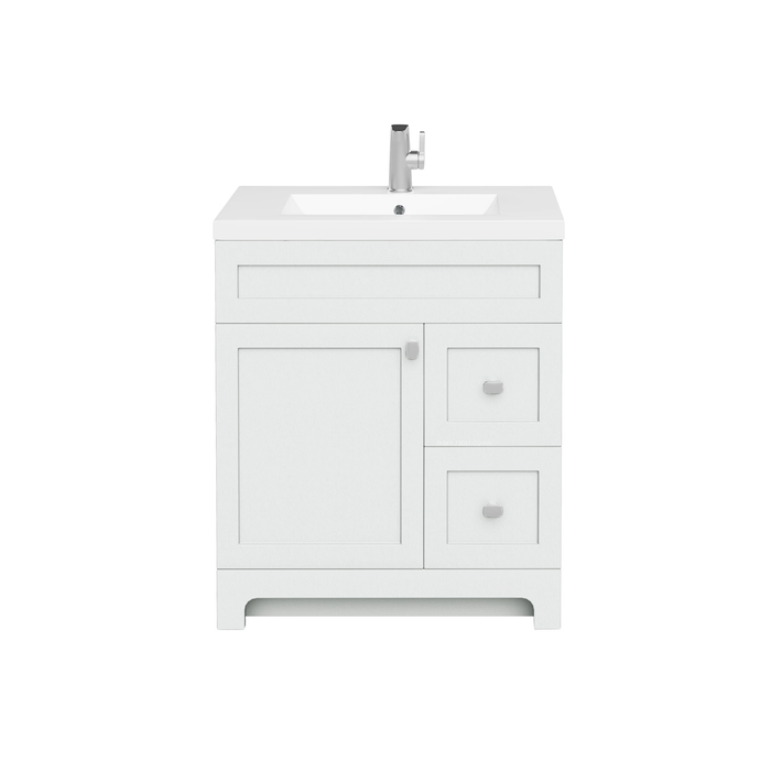 Cutler Daisy 30" Freestanding Cultured Marple Top Bathroom Vanity with Modern Shaker Doors
