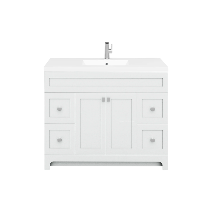 Cutler Daisy 48" Freestanding Cultured Marple Top Bathroom Vanity with Modern Shaker Doors