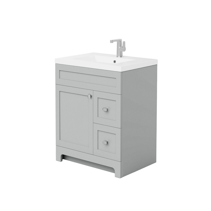 Cutler Daisy 30" Freestanding Cultured Marple Top Bathroom Vanity with Modern Shaker Doors