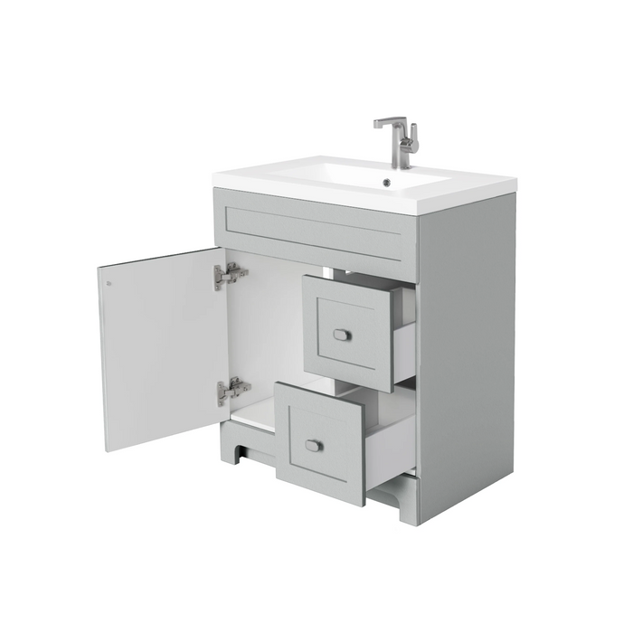 Cutler Daisy 30" Freestanding Cultured Marple Top Bathroom Vanity with Modern Shaker Doors
