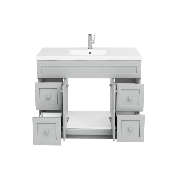 Cutler Daisy 48" Freestanding Cultured Marple Top Bathroom Vanity with Modern Shaker Doors
