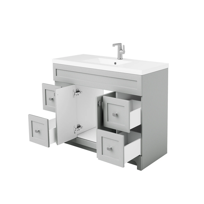 Cutler Daisy 48" Freestanding Cultured Marple Top Bathroom Vanity with Modern Shaker Doors