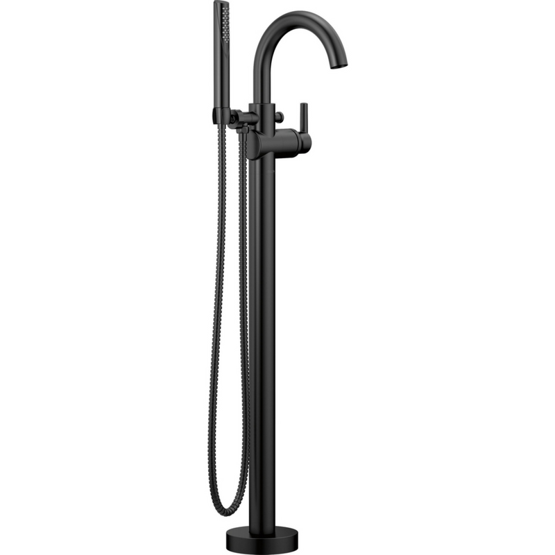 Delta Single Handle Floor Mount Tub Filler Trim With Hand Shower