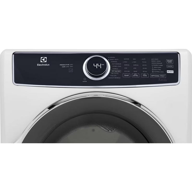 Electrolux Front Load Perfect Steam™ Electric Dryer with Predictive Dry™ and Instant Refresh – 8.0 Cu. Ft. ELFE753CAW