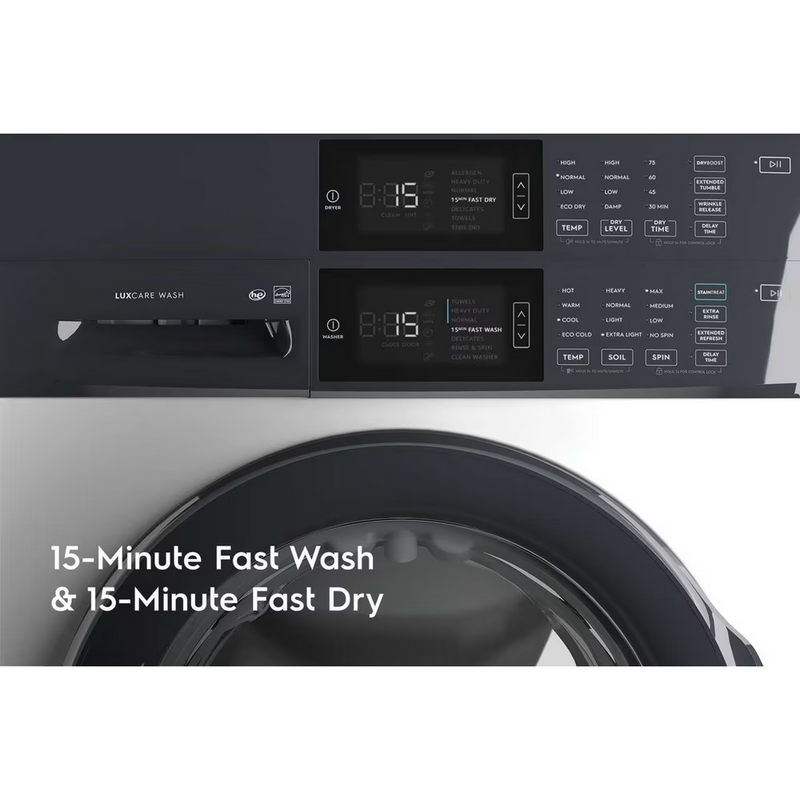 Electrolux Laundry Tower™ Single Unit Front Load 5.1 Cu. Ft. I.E.C Washer and 8 Cu. Ft. Electric Dryer ELTE730CAW