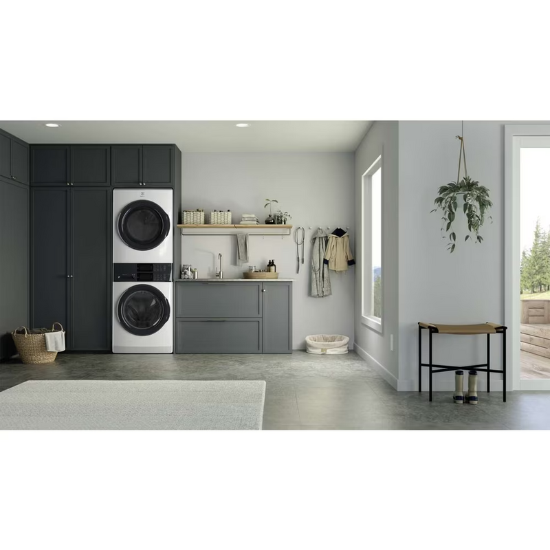 Electrolux Laundry Tower™ Single Unit Front Load 5.1 Cu. Ft. I.E.C Washer and 8 Cu. Ft. Electric Dryer ELTE730CAW