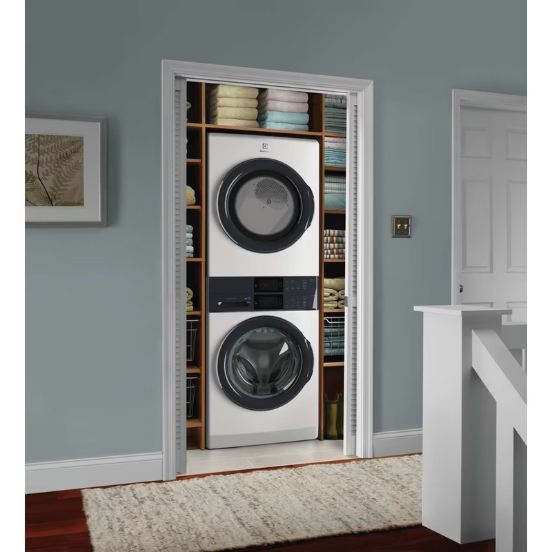 Electrolux Laundry Tower™ Single Unit Front Load 5.1 Cu. Ft. I.E.C Washer and 8 Cu. Ft. Electric Dryer ELTE730CAW