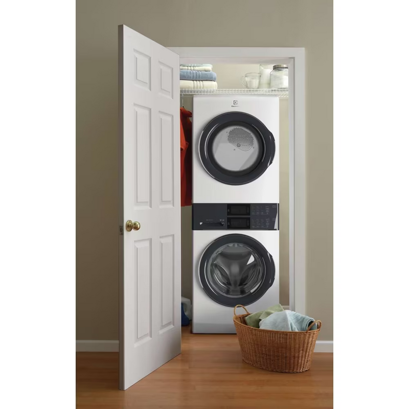Electrolux Laundry Tower™ Single Unit Front Load 5.1 Cu. Ft. I.E.C Washer and 8 Cu. Ft. Electric Dryer ELTE730CAW
