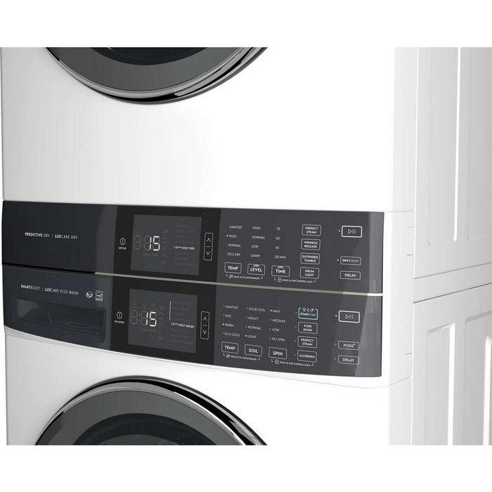 Electrolux Laundry Tower™ Single Unit Front Load 5.2 Cu. Ft. I.E.C Washer and 8 Cu. Ft. Electric Dryer ELTE760CAW