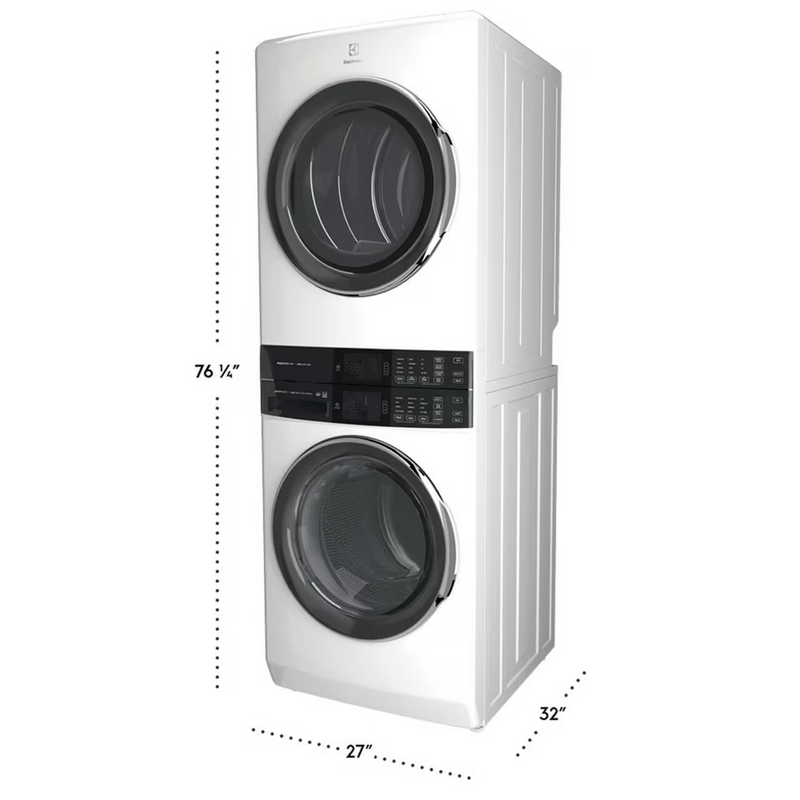 Electrolux Laundry Tower™ Single Unit Front Load 5.2 Cu. Ft. I.E.C Washer and 8 Cu. Ft. Electric Dryer ELTE760CAW