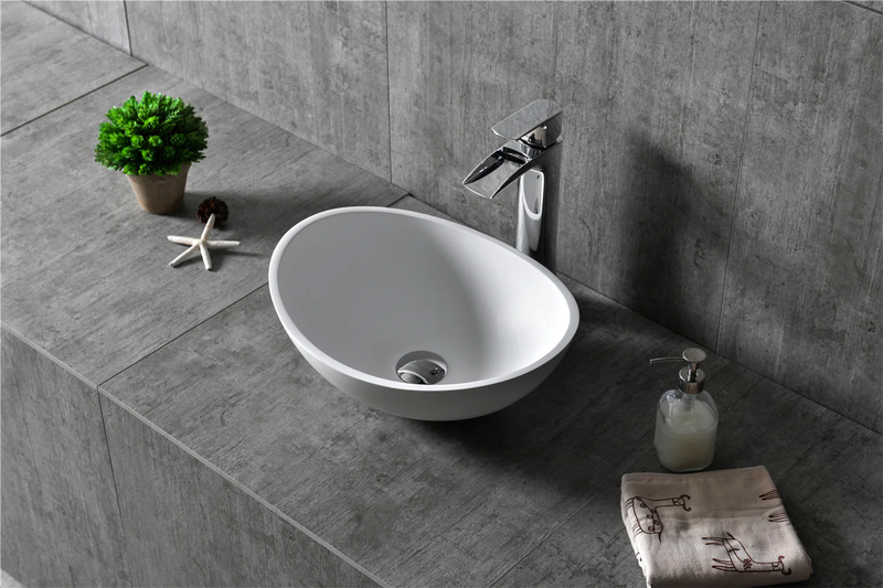 Agua Canada FABIOLA 13’’X16’’ Oval Solid Surface Vessel Sink