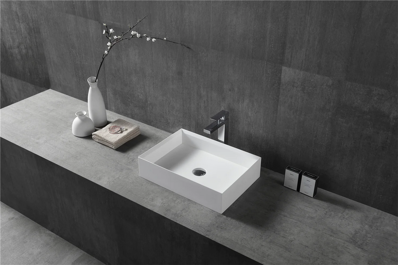 Agua Canada FALUM 16’’X24’’ Rectangular Solid Surface Vessel Sink