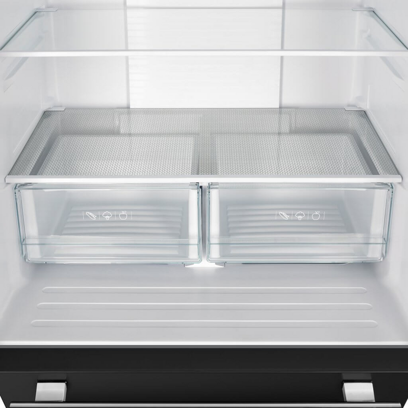 Forno Espresso GALLIPOLI 30" French Door 17.5 cu.ft. Stainless Steel Refrigerator in Black - FFFFD1974-31BLK