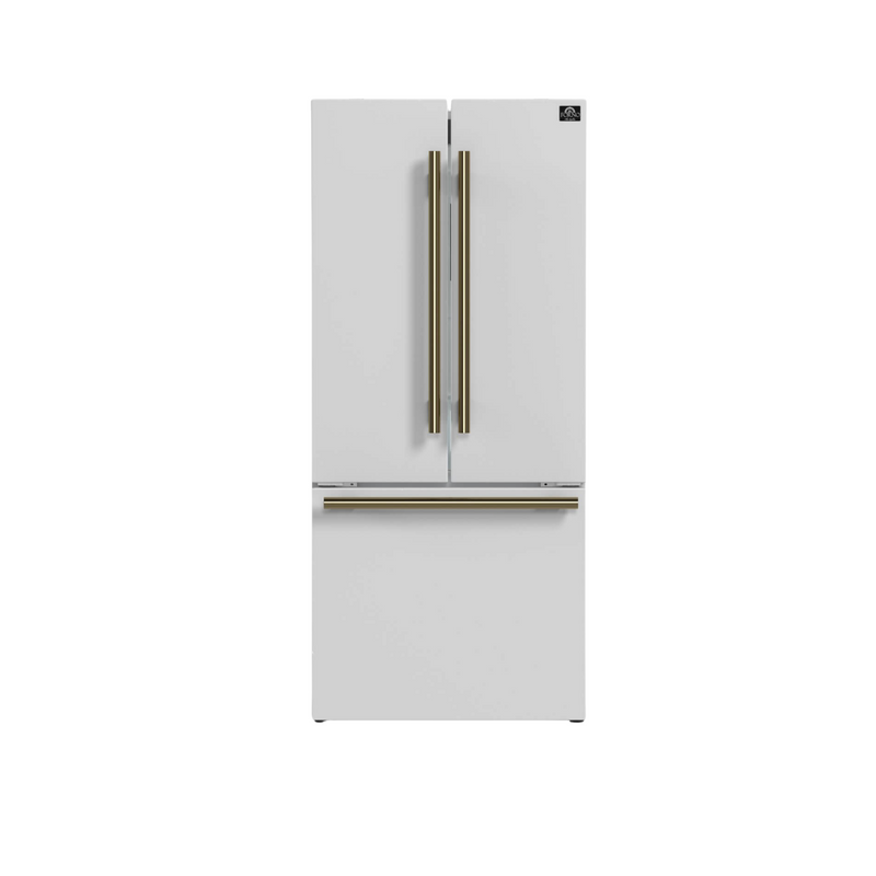Forno Espresso GALLIPOLI 30" French Door 17.5 cu.ft. Stainless Steel Refrigerator in White - FFFFD1974-31WHT