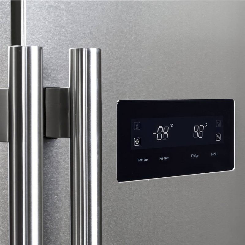 Forno SALERNO 33" Built-in 15.6 cu.ft. Stainless Steel Refrigerator with Modern Grill Trim - FFRBI1805-37MG