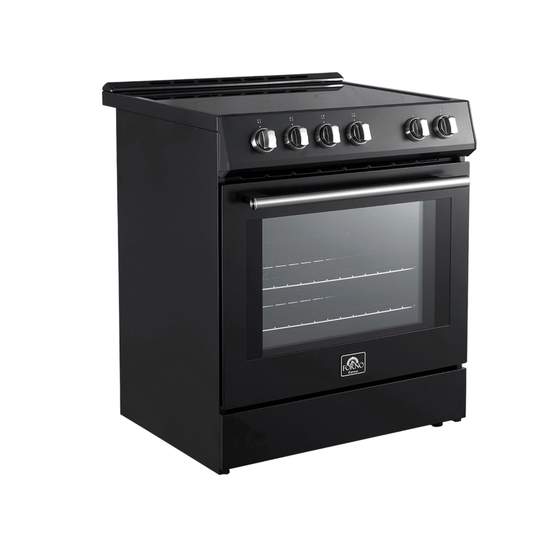 Forno LEONARDO 30" Electric Range in Black - FFSEL6012-30BLK