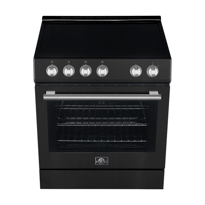 Forno LEONARDO 30" Electric Range in Black - FFSEL6012-30BLK