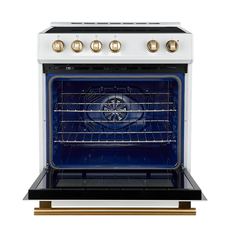 Forno LEONARDO Espresso 30" Electric Induction Range in White - FFSIN0982-30WHT