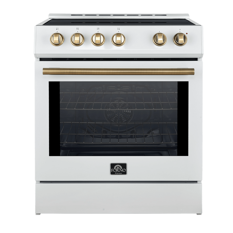 Forno LEONARDO Espresso 30" Electric Induction Range in White - FFSIN0982-30WHT