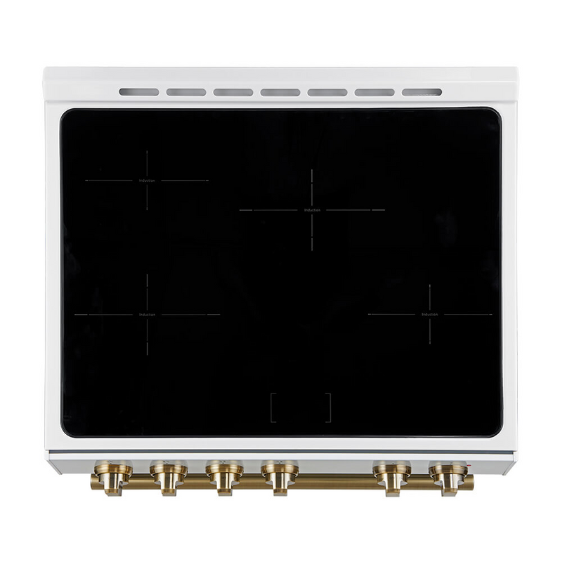 Forno LEONARDO Espresso 30" Electric Induction Range in White - FFSIN0982-30WHT