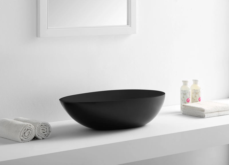 Agua Canada FOHO 14’’X24’’X6'' Oval Solid Surface Vessel Sink