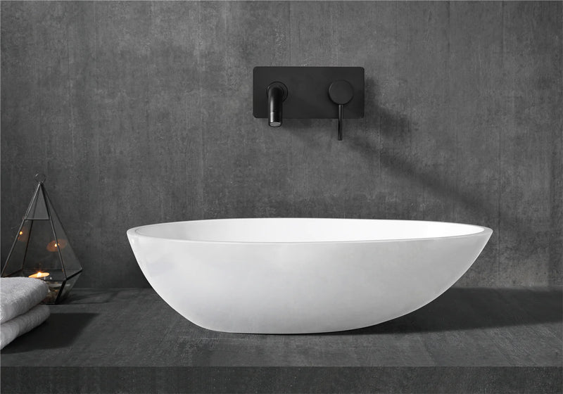 Agua Canada FOHO 14’’X24’’X6'' Oval Solid Surface Vessel Sink