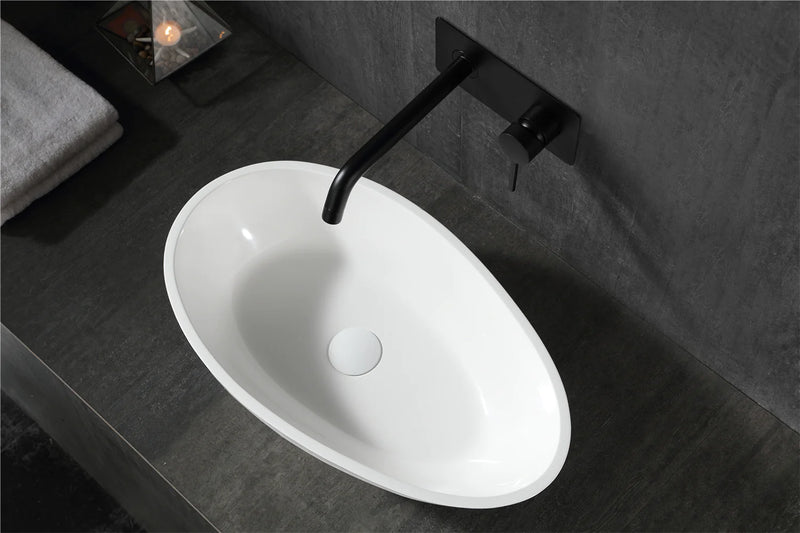 Agua Canada FOHO 14’’X24’’X6'' Oval Solid Surface Vessel Sink
