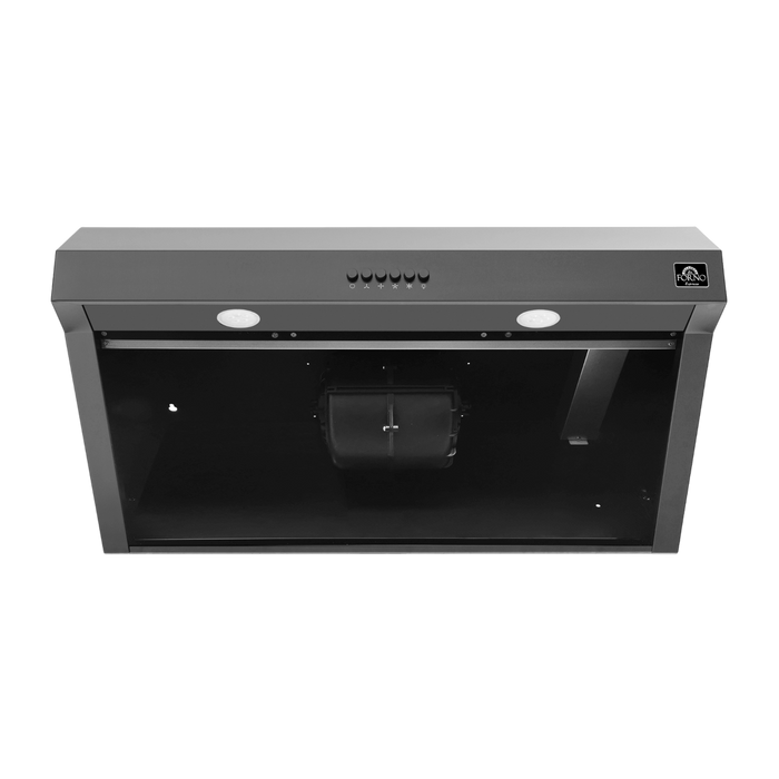 Forno BARI 30" Under Cabinet Mount Range Hood in Black 400 CFM - FRHUC5255-30BLK