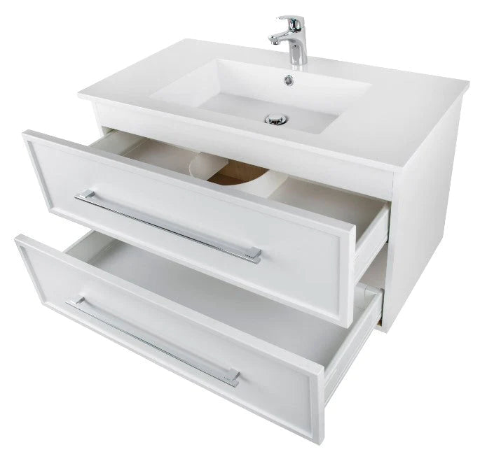 Cutler Milano 36” White Wall Mount Shaker Vanity FV WHITE36MS