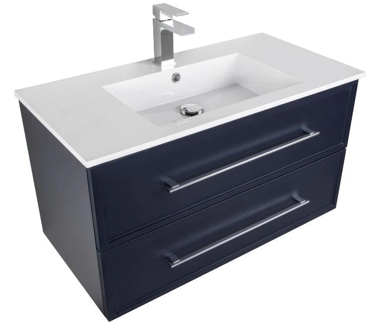 Cutler Milano 36” Blue Wall Mount Shaker Vanity FV BLUE36MS
