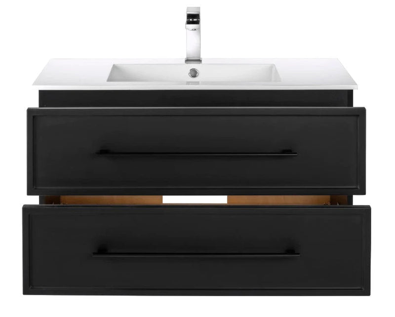 Cutler Milano 36” Black Wall Mount Shaker Vanity FV BLACK36MS