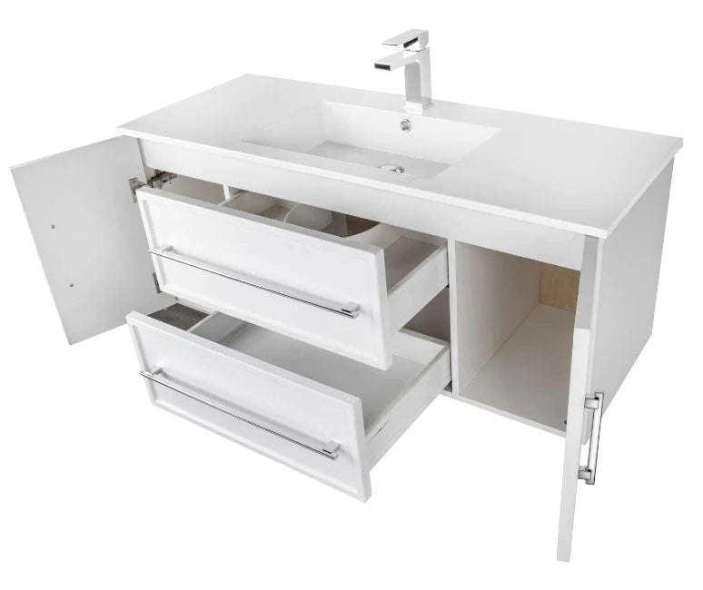 Cutler Milano 48” White Wall Mount Shaker Vanity FV WHITE48MS