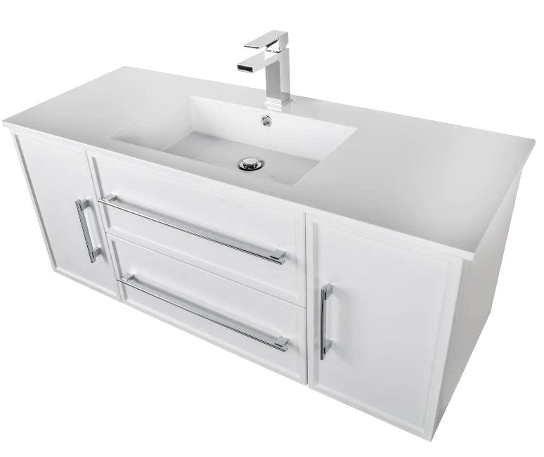 Cutler Milano 48” White Wall Mount Shaker Vanity FV WHITE48MS