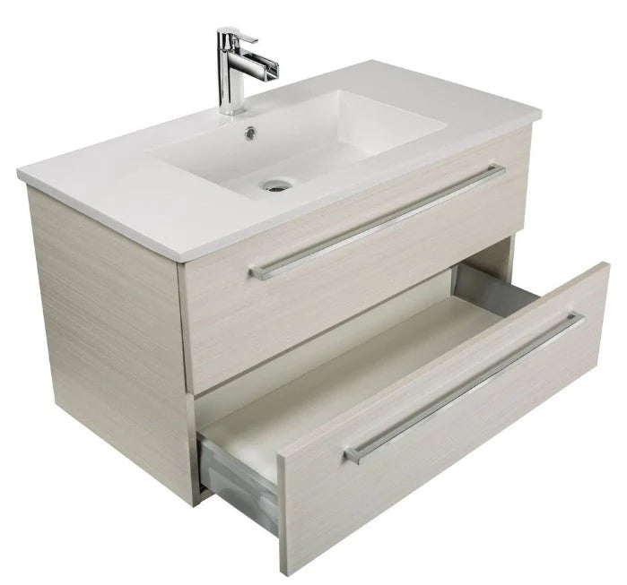 Cutler Silhouette 30” White Chocolate Wall Mount Bathroom Vanity FV W/CHOCOLATE30