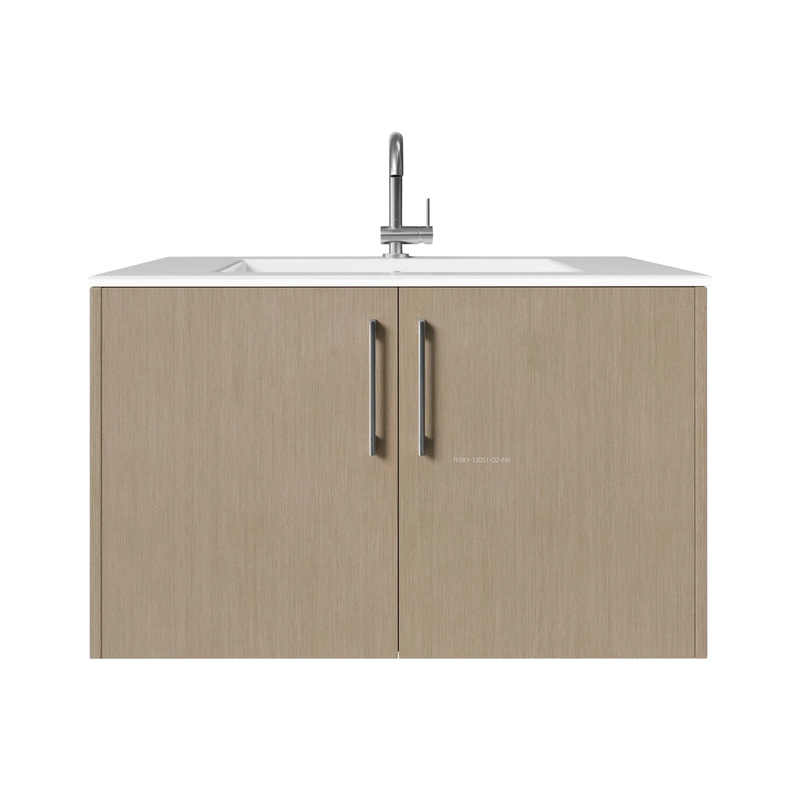 Cutler Bekka 30" Wall Mount Single Sink Cultured Marble Top Modern Bathroom Vanity