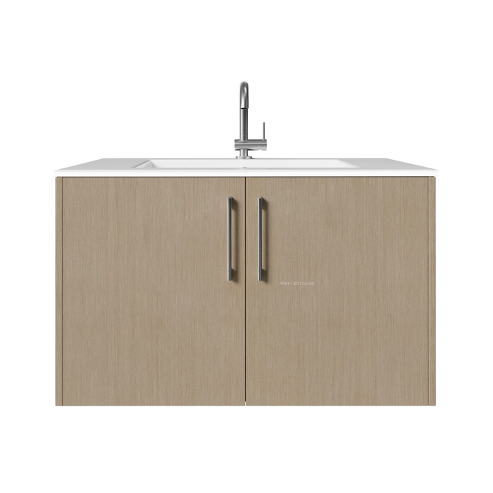 Cutler Bekka 36" Wall Mount Single Sink Cultured Marble Top Modern Bathroom Vanity