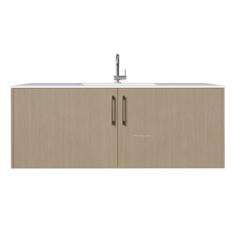 Cutler Bekka 48" Wall Mount Single Sink Cultured Marble Top Modern Bathroom Vanity