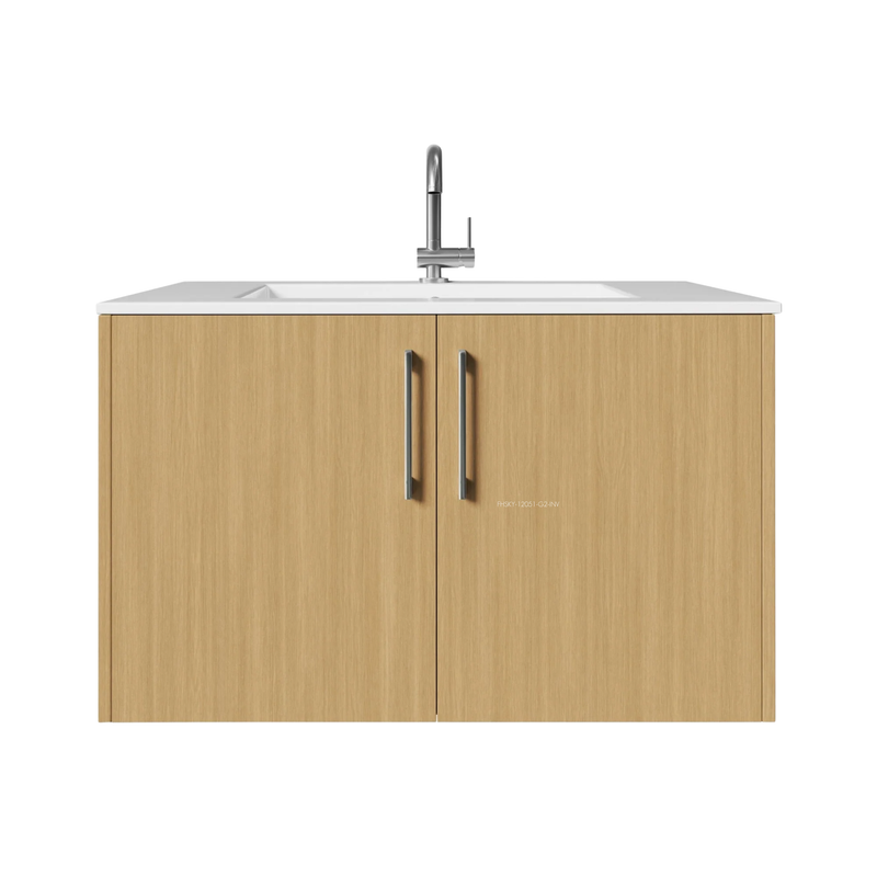 Cutler Bekka 30" Wall Mount Single Sink Cultured Marble Top Modern Bathroom Vanity