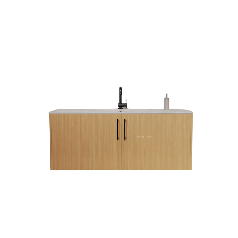 Cutler Bekka 48" Wall Mount Single Sink Cultured Marble Top Modern Bathroom Vanity