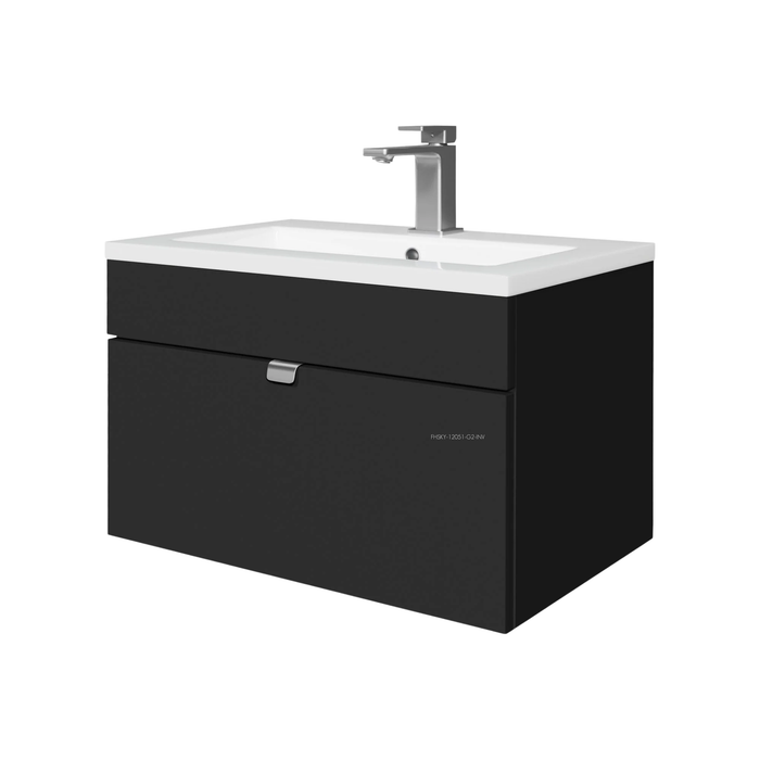 Cutler Loft 24" Wall mount Single Sink Cultured Marble Top Bathroom Vanity