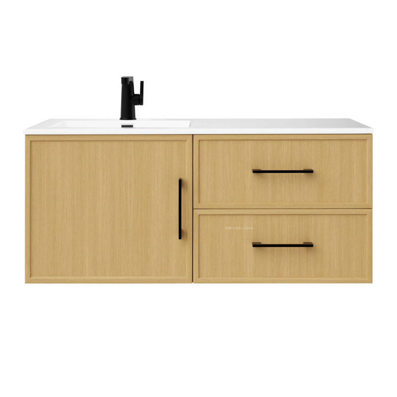 Cutler Razza 42" Single Sink Wall Mounted Cultured Marble Top Bathroom Vanity