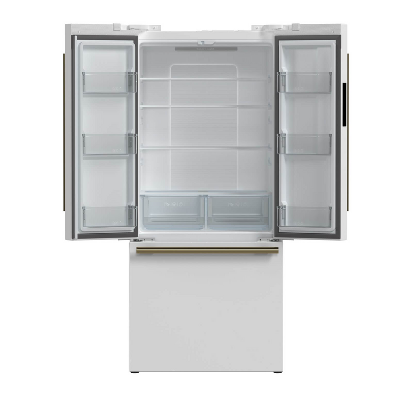 Forno Espresso GALLIPOLI 30" French Door 17.5 cu.ft. Stainless Steel Refrigerator in White - FFFFD1974-31WHT