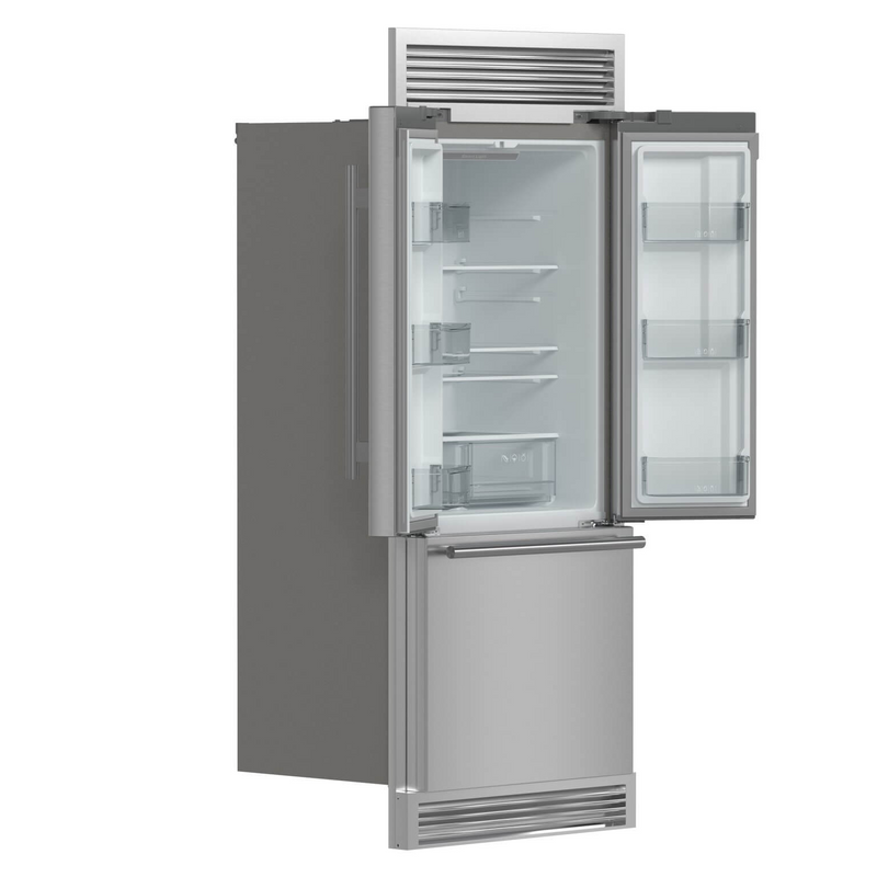 Forno GALLIPOLI 30" French Door 17.5 cu.ft. Stainless Steel Refrigerator with Grill Trim Kit - FFFFD1974-35SG
