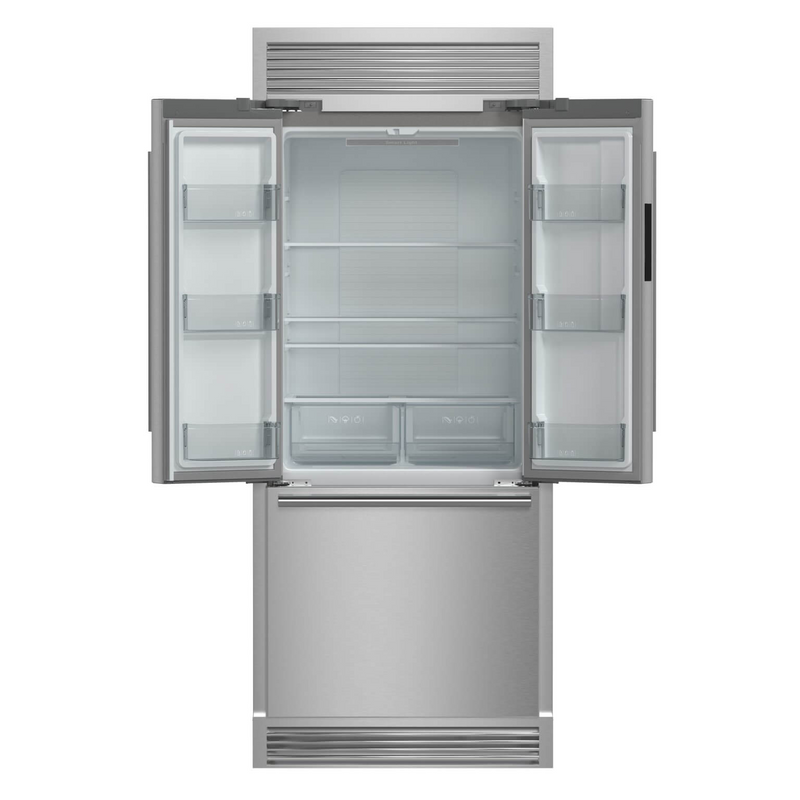 Forno GALLIPOLI 30" French Door 17.5 cu.ft. Stainless Steel Refrigerator with Grill Trim Kit - FFFFD1974-35SG