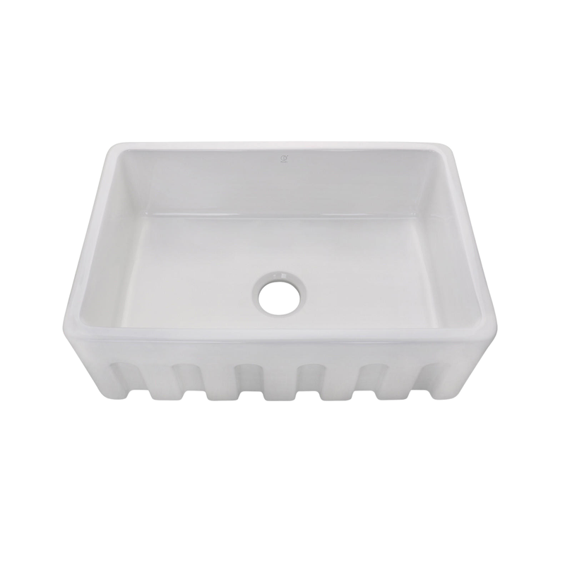Pearl Kington PG30 Single Bowl Drop-In Grooved Front White Apron Sink - GBP302010G