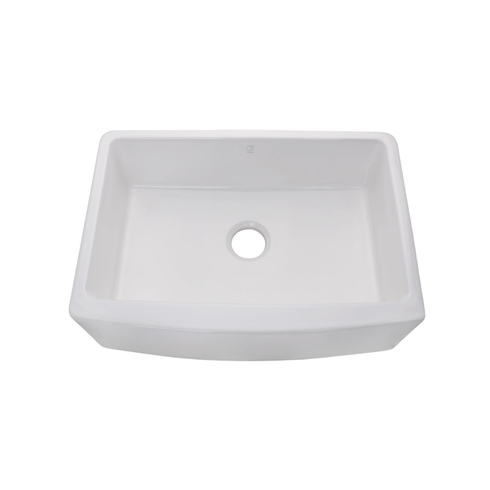 Pearl Kington PF30 Single Bowl Drop-In Flat Arced Front White Apron Sink - GBP302110F