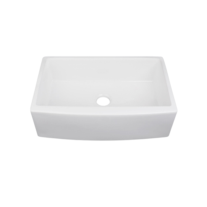 Pearl Kington PF32 Single Bowl Drop-In Flat Arced Front White Apron Sink - GBP322110F