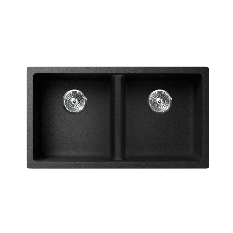 Pearl  VERTU-K NuGranite Double Bowl Undermount Kitchen Sink