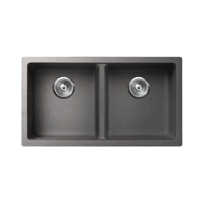 Pearl  VERTU-K NuGranite Double Bowl Undermount Kitchen Sink